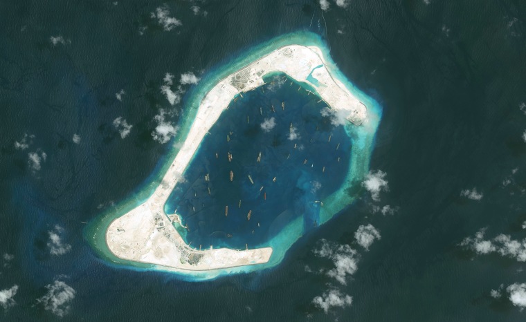 DigitalGlobe imagery of the Subi Reef in the South China Sea, a part of the Spratly Islands group