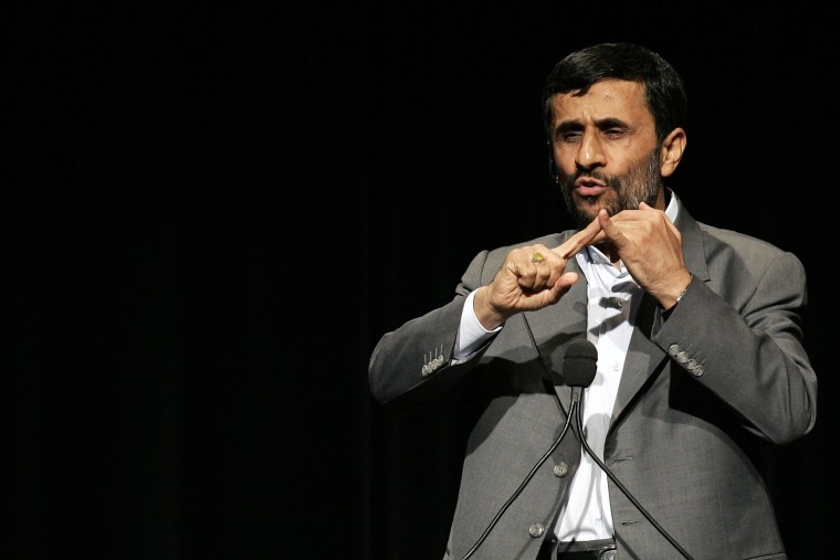 Image: Iranian President Ahmadinejad speaks at Columbia University in 2007