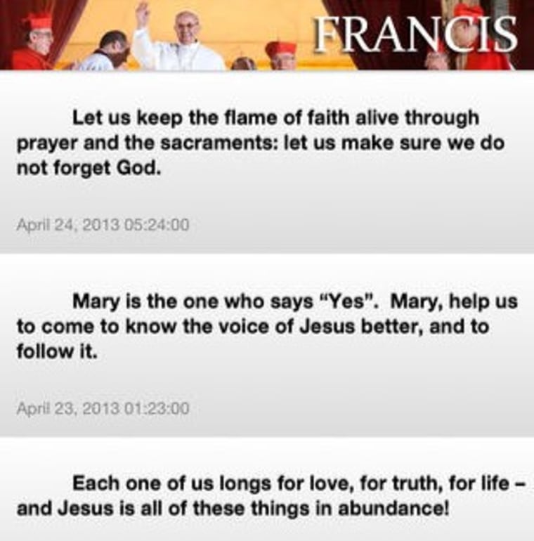 Image: Messages from the Pope app