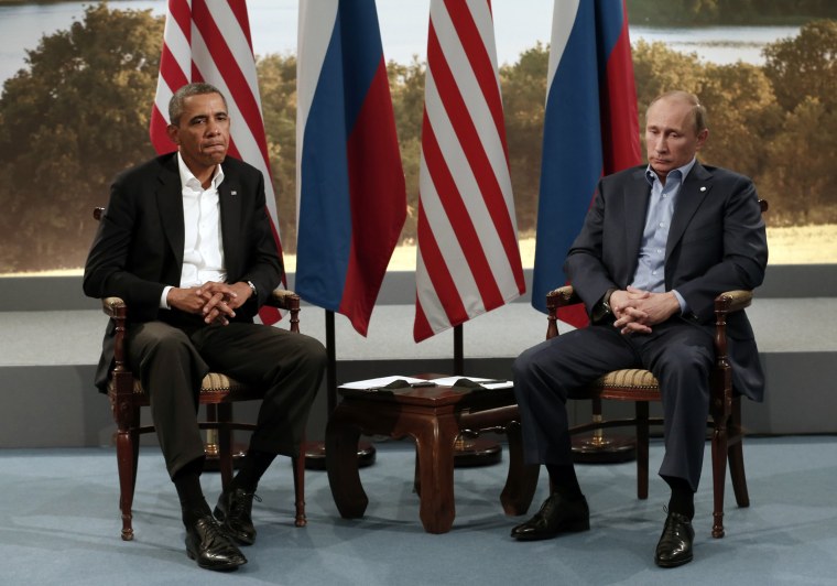 Image: Obama meets with Vladimir Putin during the G8 Summit at Lough Erne in Enniskillen