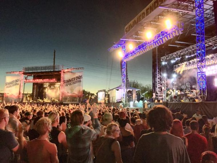 The crowd is seen at the Summer Ends music festival in Tempe, Arizona. Ten people were reportedly injured when the crowd pushed toward the stage Saturday, Sept. 26, 2015. 