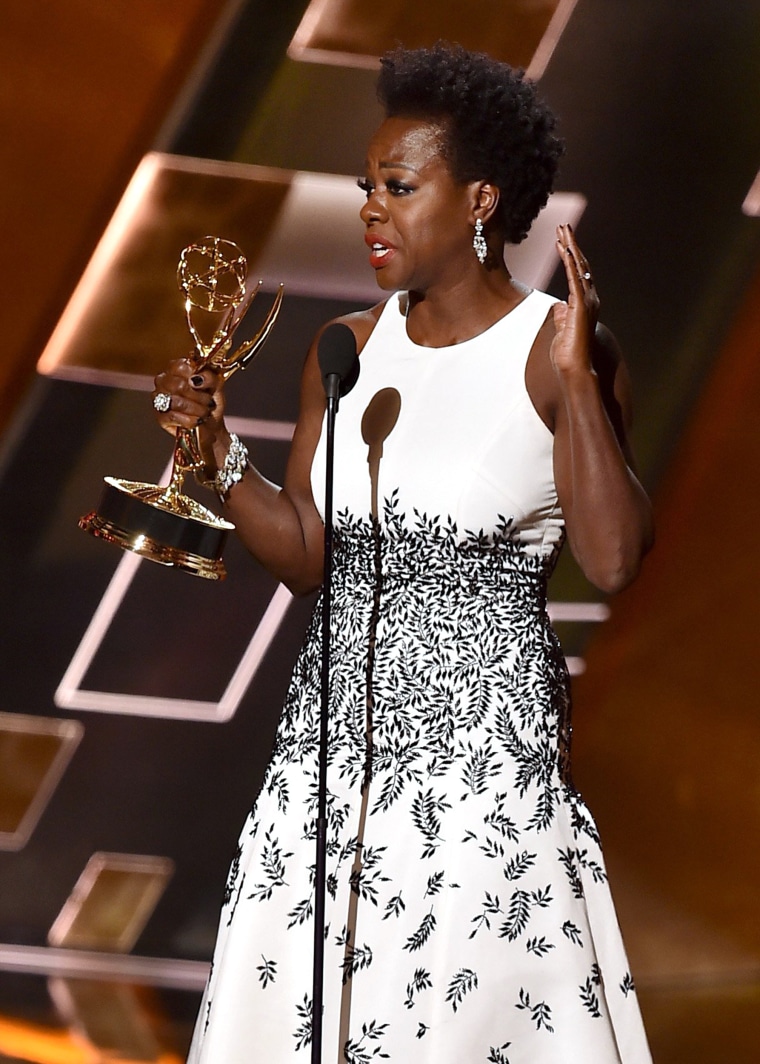 Actress Viola Davis accepts Outstanding Lead Actress in a Drama Series Emmy