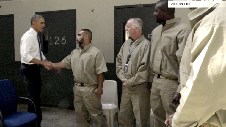 Obama visits a federal prison