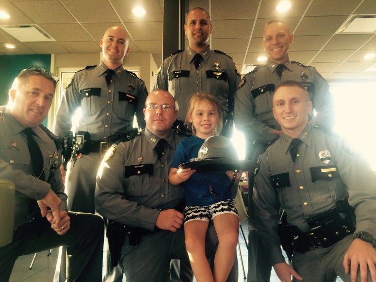 little girl who bought McDonald's ice cream for 7 Kentucky State Troopers after they had just returned from a friend's funeral