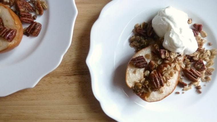 Pear and Pecan Crumble with Vanilla Whipped Cream
