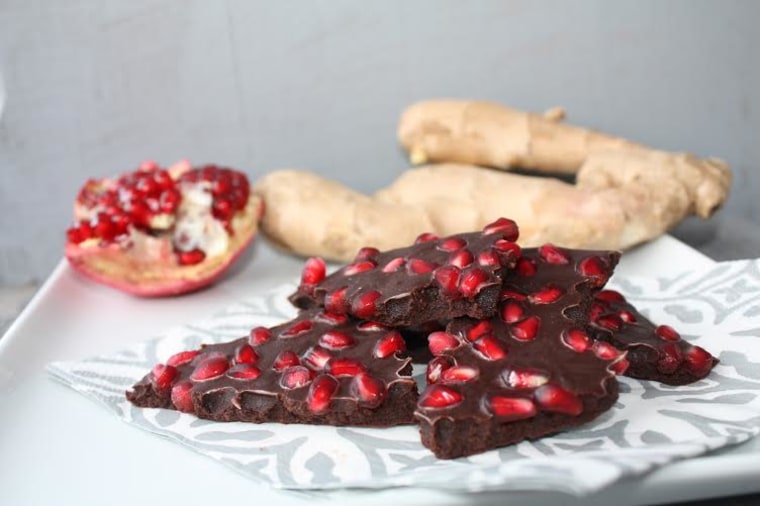 Pomegranate Chocolate Bark with Ginger