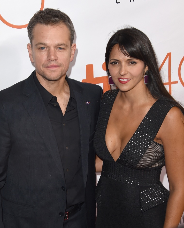 Actor Matt Damon and wife Luciana Barroso