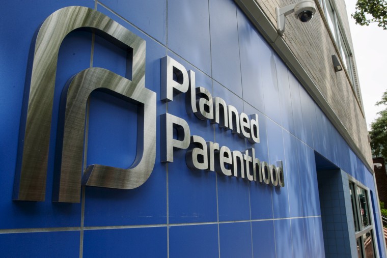 Image: A sign is pictured at the entrance to a Planned Parenthood building in New York