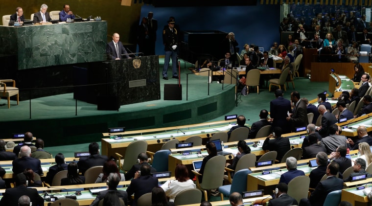 Image: Russian President President Vladimir Putin addresses the 70th session of the United Nations