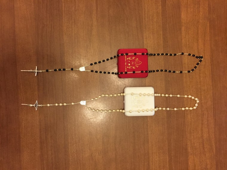 The Liberty Counsel says this pair of rosaries were given to Kim Davis and her husband last week by Pope Francis.