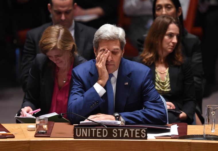 Image: US Secretary of State John Kerry attends a UN Security Council meeting