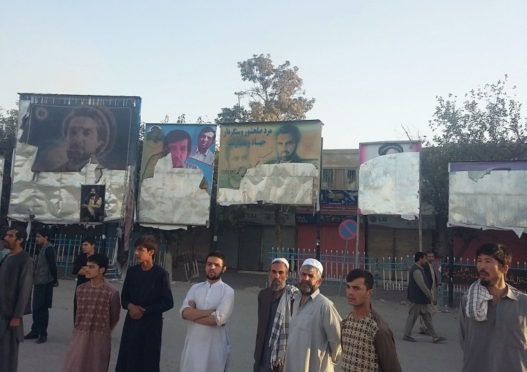 Image: Posters destroyed by Taliban fighters in Kunduz