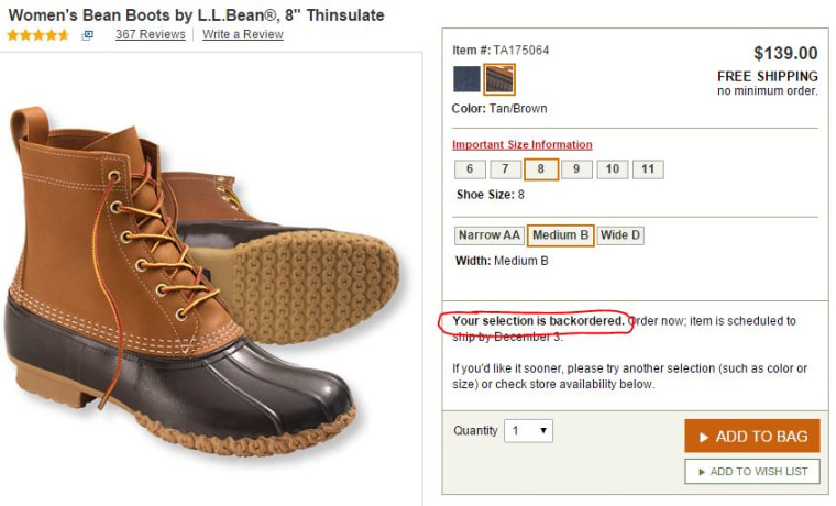 image: Duck boots backordered