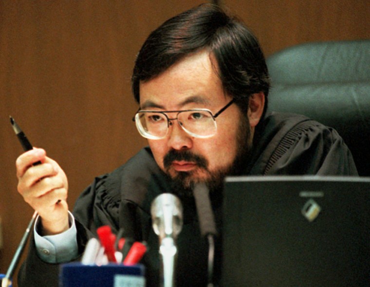 Image: Superior Court Judge Lance Ito addresses the court Sept. 1, 1995, during the O.J. Simpson double-murder trial in L.A.