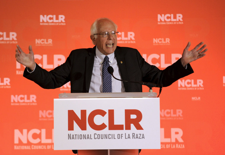 Image: U.S. Democratic Presidential candidate Sen. Bernie Sanders speaks at the National Council of La Raza conference in Kansas City
