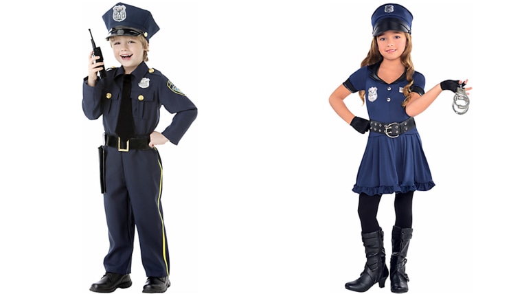 Sexist police officer kids costumes