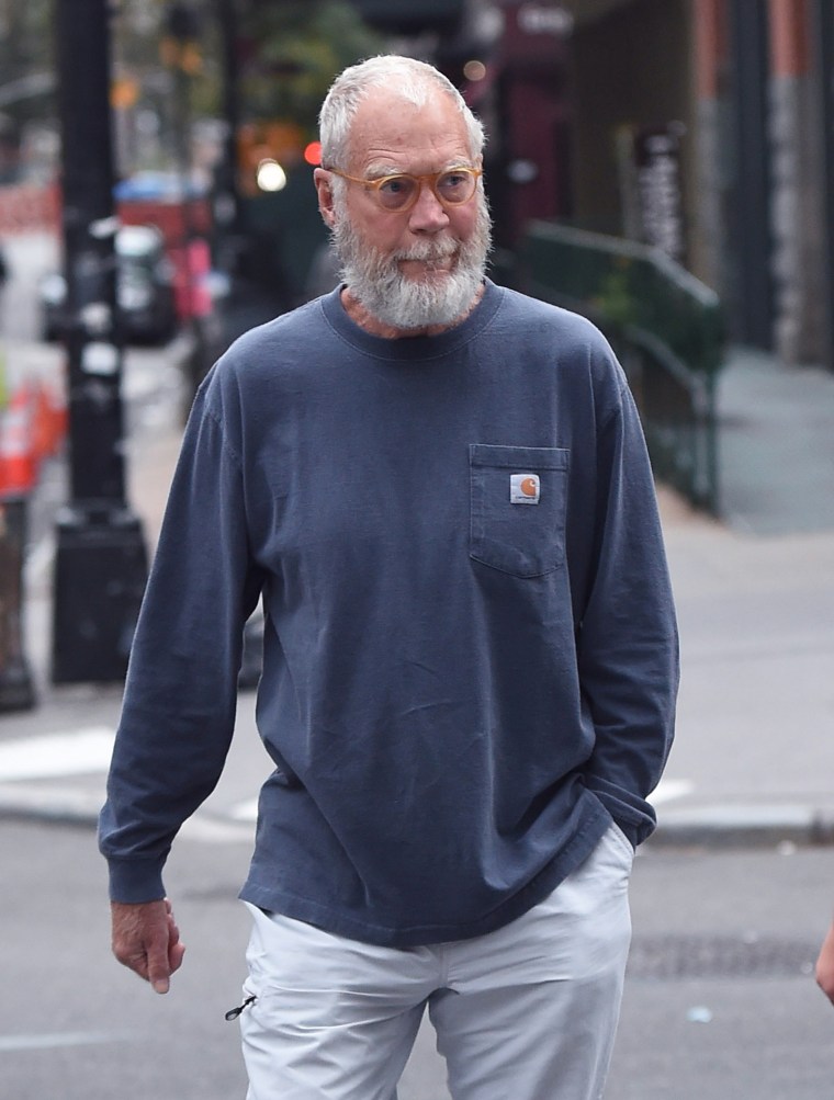 David Letterman takes his son Harry out for dinner in NYC.