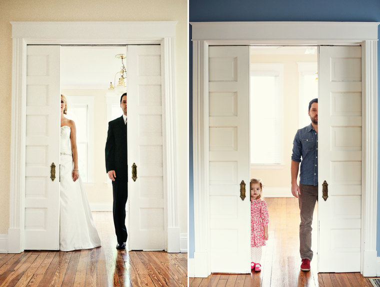 Ben Nunery recreated wedding pics with his little girl after his wife and her mom passed away.