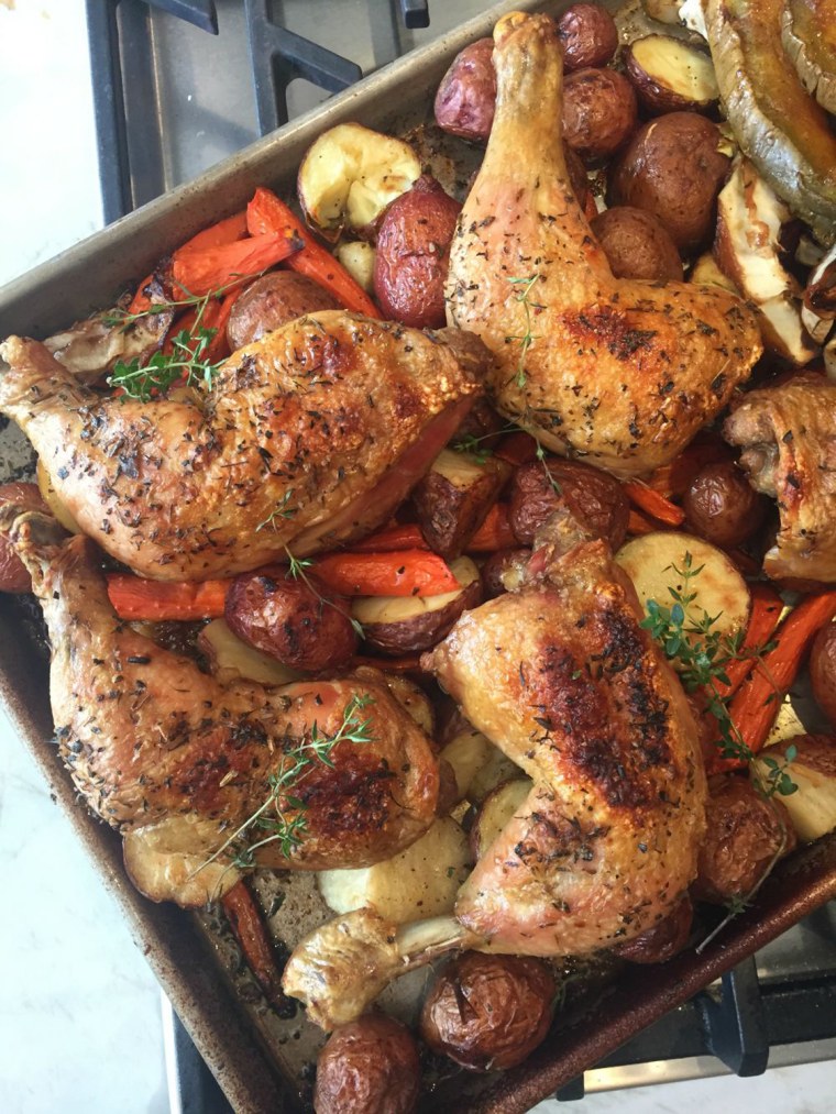 One Tray Herbs de Provence Roast Chicken and Vegetables recipe