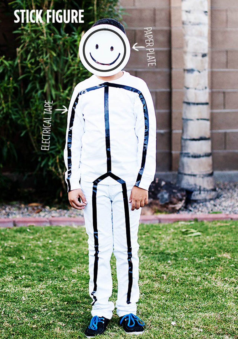 Homemade stick figure Halloween costume