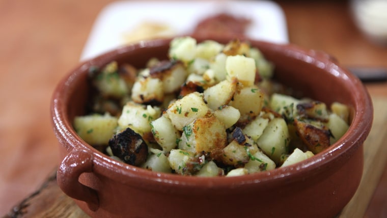 Bobby Flay's Rosemary Home Fries with Pancetta, Parmesan and Parsley