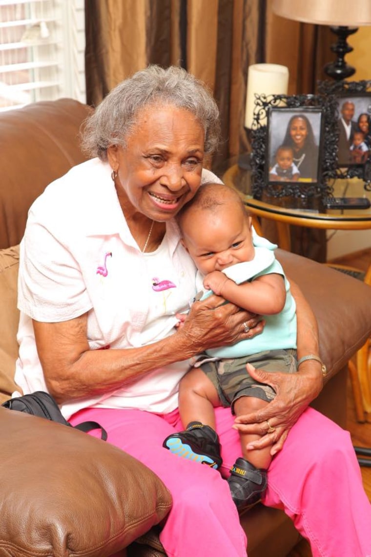 Charisse Beverly of Greensboro, North Carolina says her family drove five hours so that her 4-month-old son could meet his great-great-grandmother.