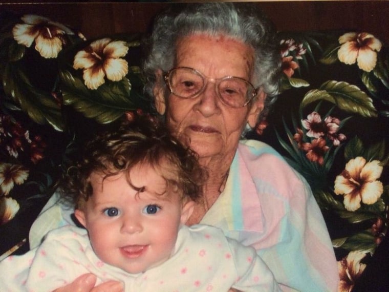 Christine Hollier Zaner shared a 2005 photo of her daughter and the baby's great-great grandmother.