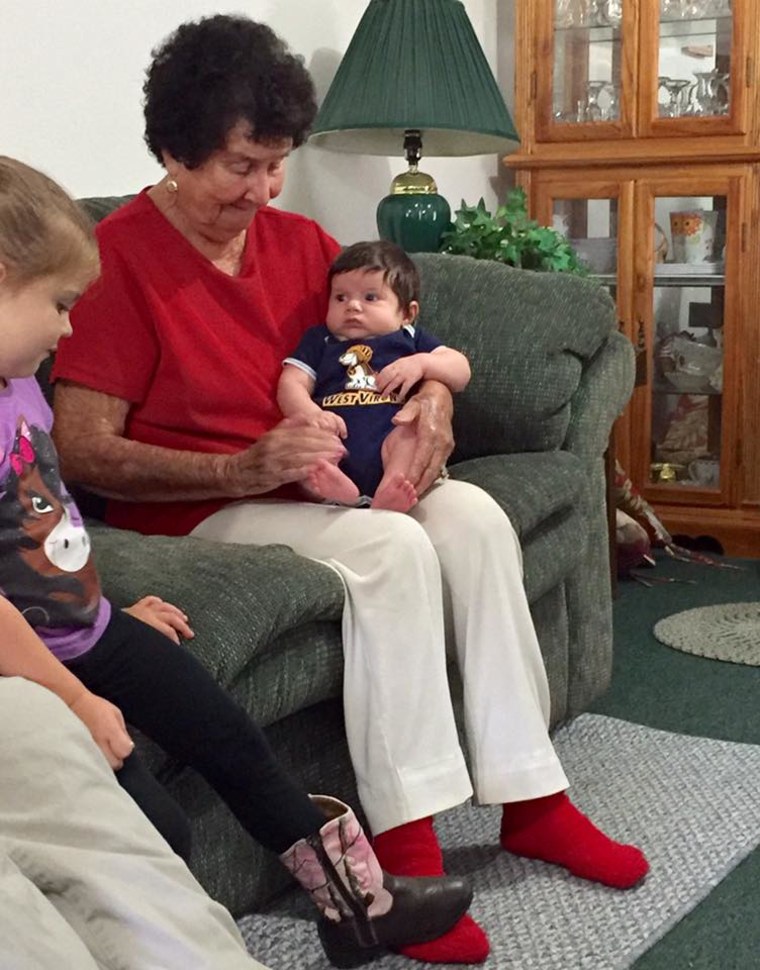 Rebecca Forren's children hang out with their 90-year-old great-grandmother.