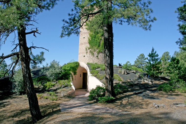 An asterisk-shaped home with an Anasazi-style tower