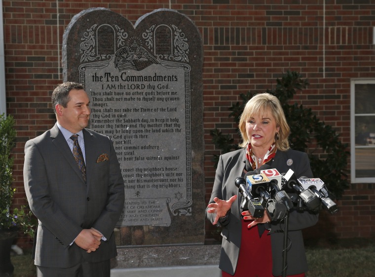 Image: Oklahoma Gov. Mary Fallin and conservative activist Michael Carnuccio