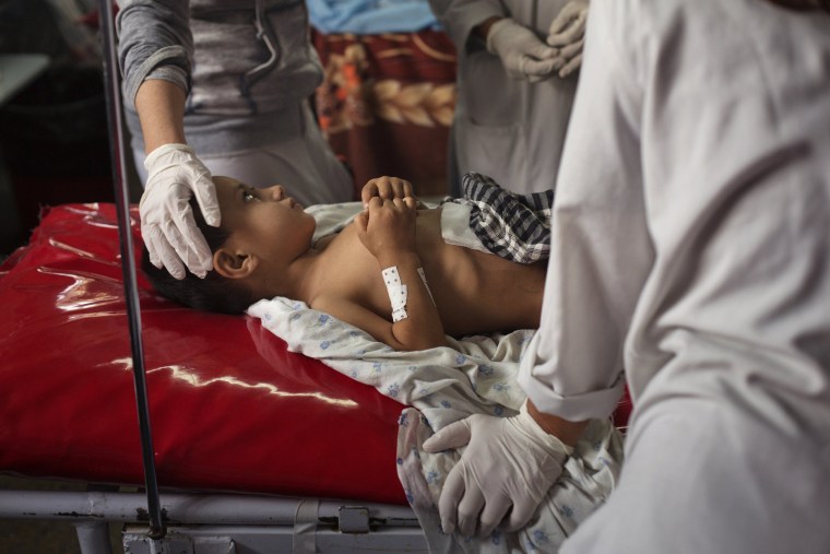 Image: Wahidullah, a four-year-old who was at the Doctors Without Borders hospital hit by a United States airstrike in Kunduz, is treated at another hospital in Kabul, Afghanistan.