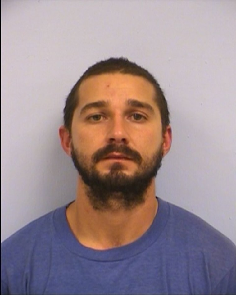 Shia LaBeouf is seen in a mugshot after an arrest for public intoxication in Austin, Texas, on Oct. 9.