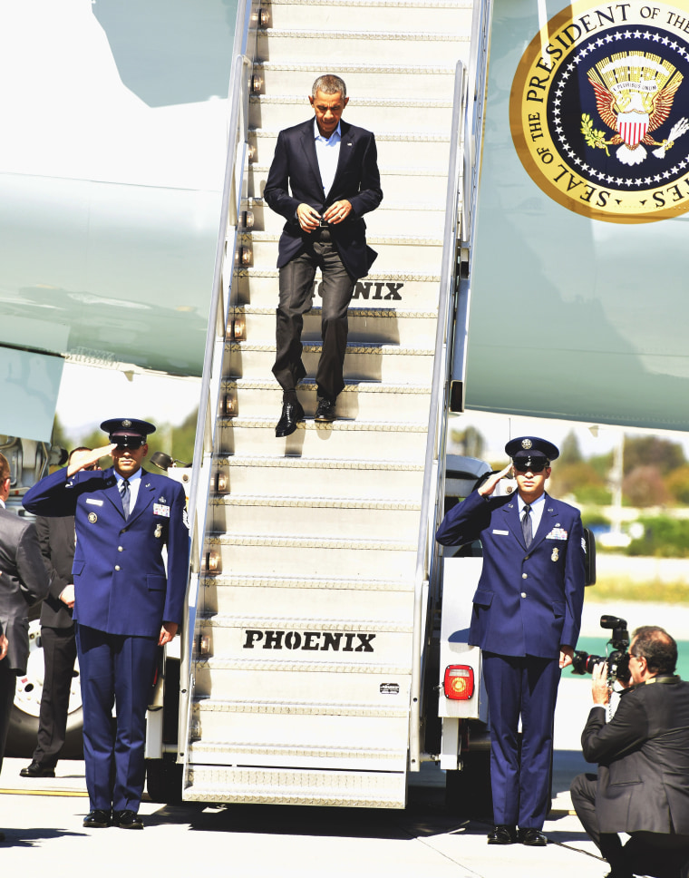 Image: President Barack Obama arrives in Los Angeles