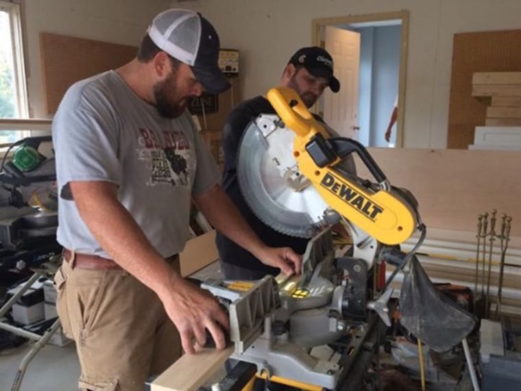 When they're not going viral, the Singing Contractors' Aaron Gray and Josh Arnett continue to work on home-improvement projects, which sometimes involve cutting trim.