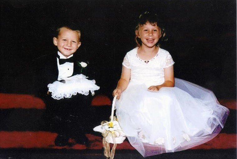 Brooke and Adrian Franklin, flower girl and ring bearer at a wedding 17 years ago, got married in September 2015