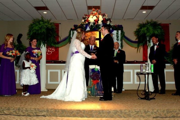 Brooke and Adrian Franklin, flower girl and ring bearer at a wedding 17 years ago, got married in September 2015