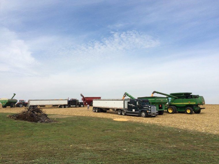 Friends and family of Carl Bates, a farmer with terminal cancer, rallied to bring in the harvest