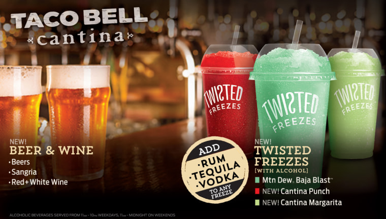 Drinks at Taco Bell Cantina -- tastes just like college!