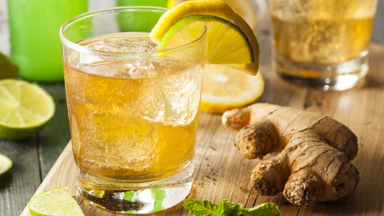 Organic Ginger Ale Soda in a Glass with Lemon and Lime; Shutterstock ID 215313415; PO: Brandon for Food