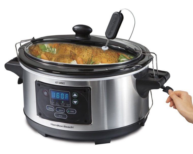 Hamilton Beach 5-Quart Portable Oval Slow Cooker Crockpot (Grey