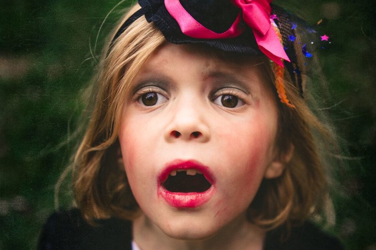 "No kid wants to pose for a photo when the candy is calling.  But before Halloween, they will do anything for the opportunity to put on their costume," says photographer Rebecca Wyatt.