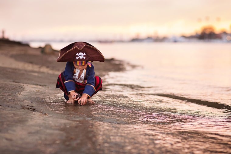 What better backdrop for a llittle pirate than the beach? 