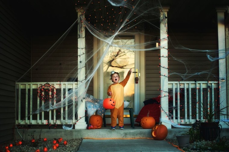 Get an early start on Halloween photos by taking some outdoor photos before it gets dark outside.