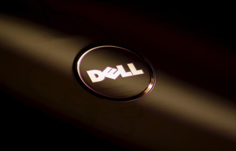 Image: File photo of the Dell company logo on the cover of a laptop at a Dell outlet in Hong Kong