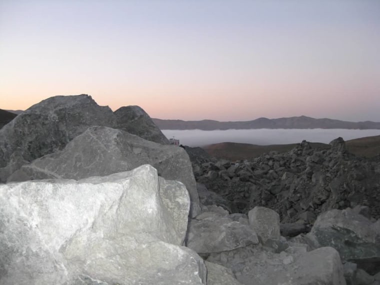 The harsh and desolate landscape of the Atacama Desert.