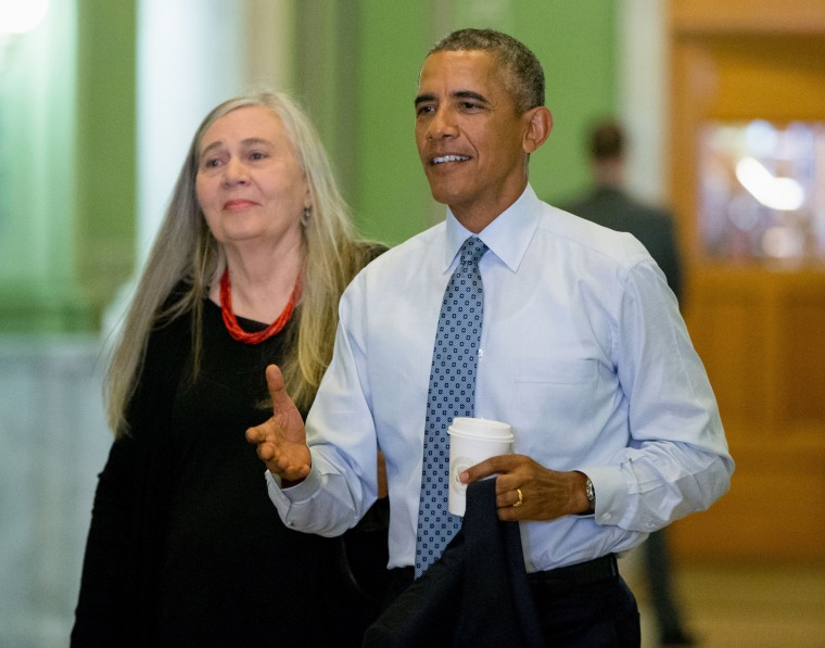 Image: Barack Obama and Marilynne Robinson