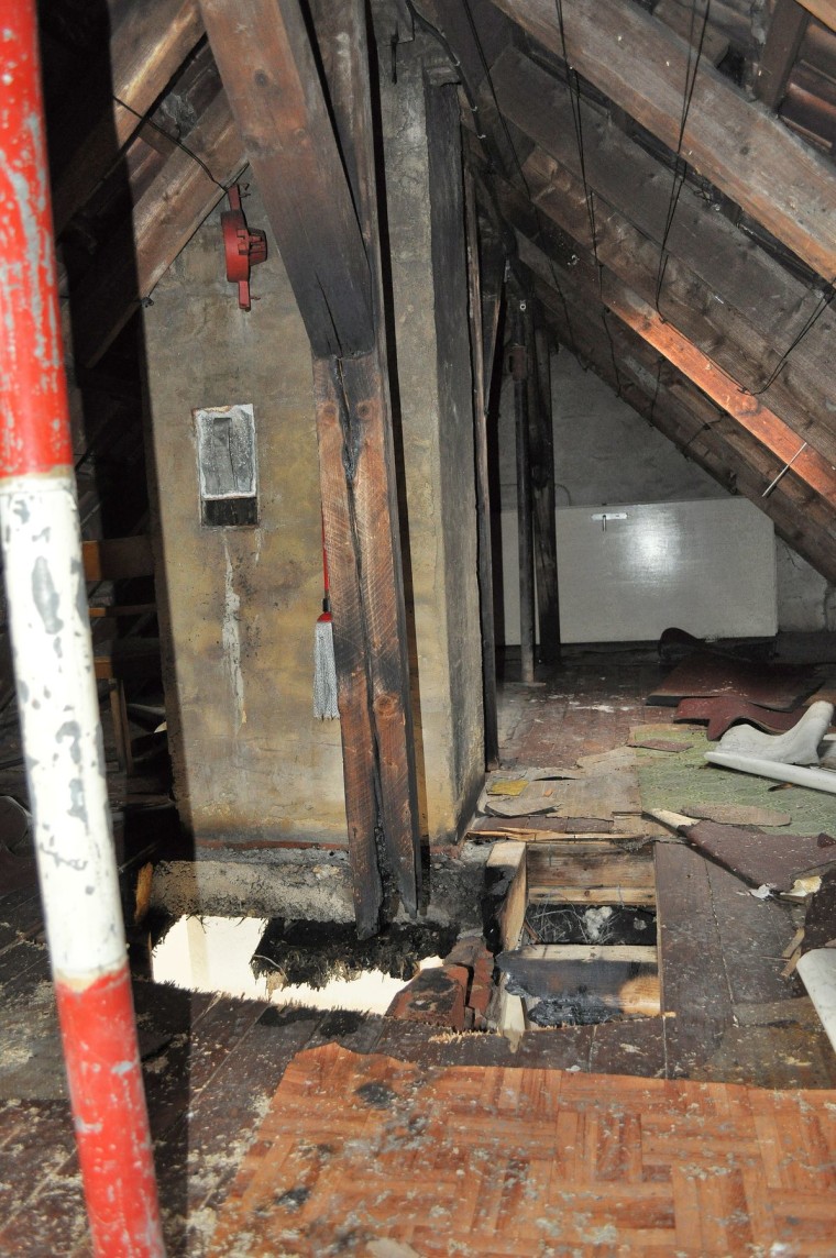 Image: Burnt attic in Altena, Germany