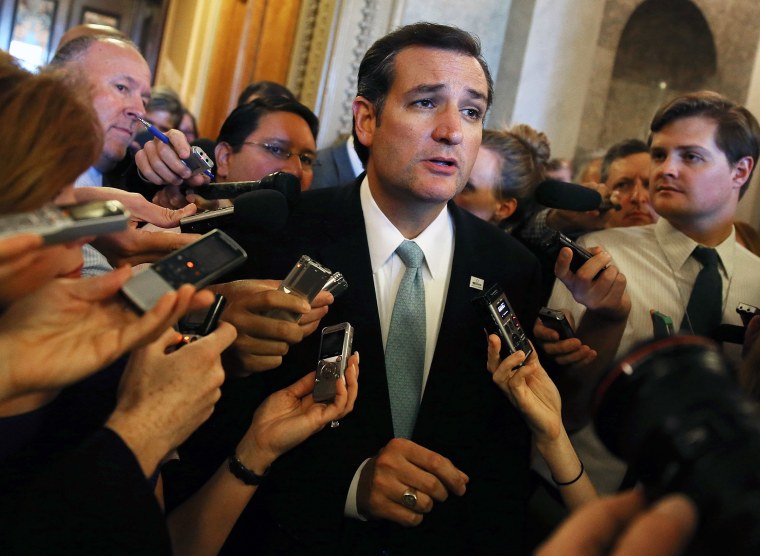 Sen. Ted Cruz (R-TX) Pulls All Nighter Speaking In Congress Advocating The Defunding Of Affordable Health Care Act