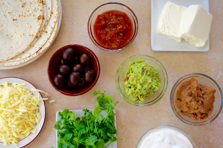Ingredients for Mexican Tortilla Rollup