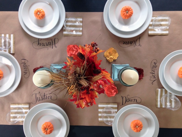 Simple Fall Tablescape  Fall Paper Plate Table Setting